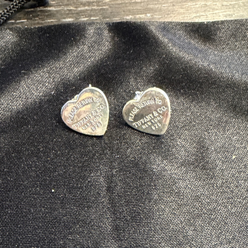 Tiffany & Co. Sterling Silver Heart Studs